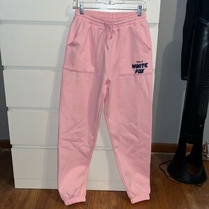 Pink white fox sweatpants